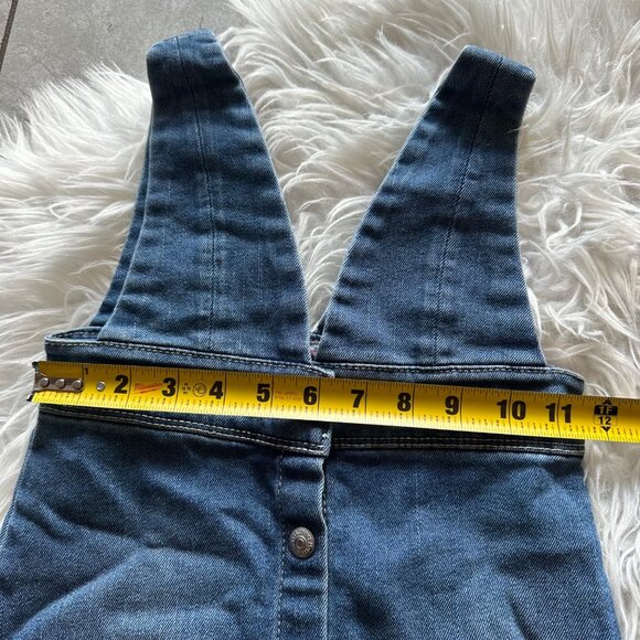 Levis Girls Size 6 Blue Dress Boho Farm Button Jean Chambray Distressed - Picture 5 of 11
